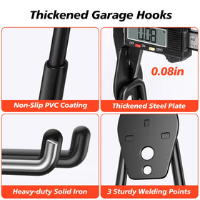MIKRUI solid steel hooks resist bending and rust for long-term use