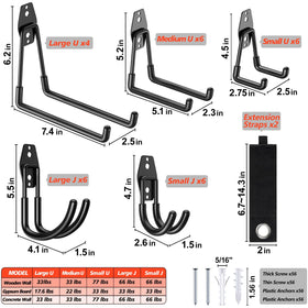 MIKRUI solid steel hooks with anti slip coating for secure grip