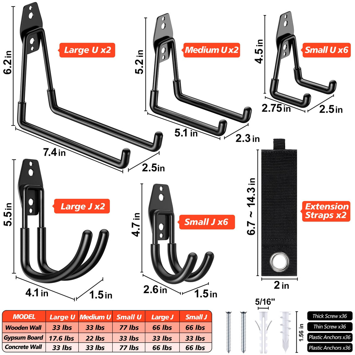 MIKRUI wall mount hangers with anti-slip coating protect tools from scratches