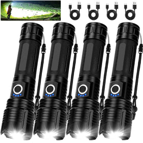 MILAOSHU 4-pack flashlight front view for outdoor illumination