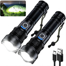 MILAOSHU 90000-lumen flashlight 2-pack for broad outdoor illumination