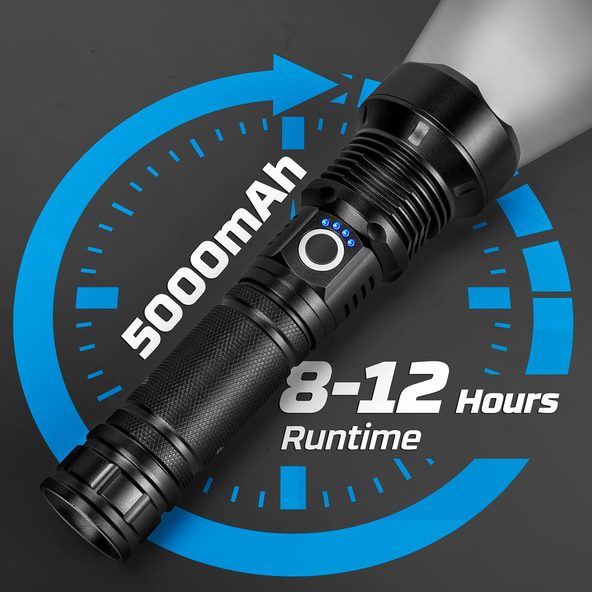 MILAOSHU flashlight with 5 modes and SOS for emergencies