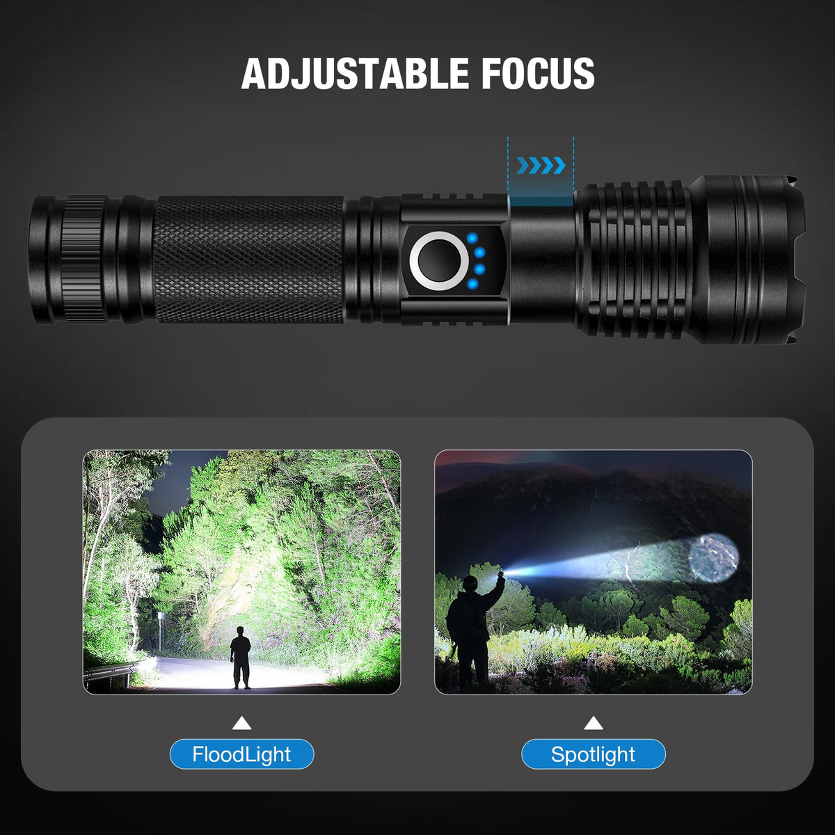 MILAOSHU flashlight with IPX7 waterproof aluminum body