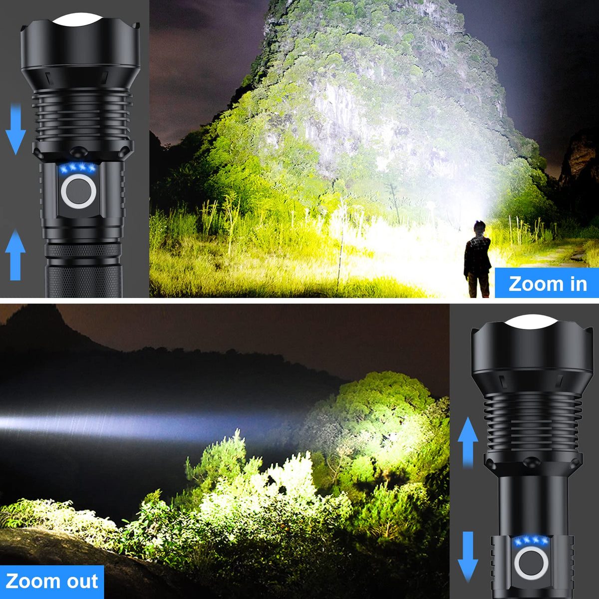 MILAOSHU IPX7 waterproof flashlight in wet conditions