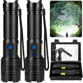 MILAOSHU rechargeable flashlight with side light for versatile outdoor illumination