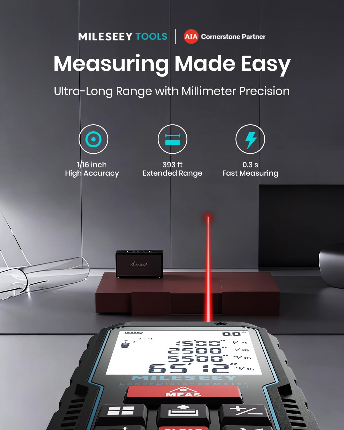 MiLESEEY device in action with angle sensor for precise leveling