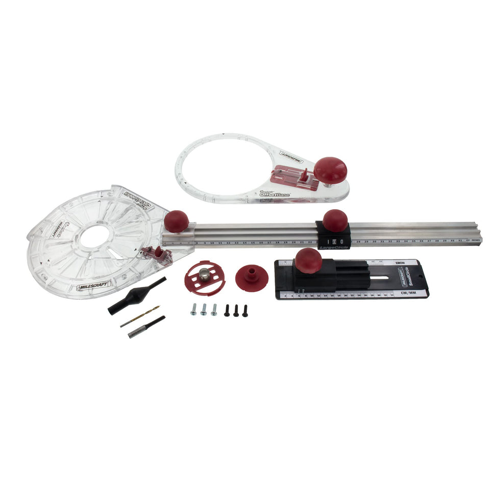 Milescraft 1219 circle guide kit with turnlock base attachment for fast router setup.