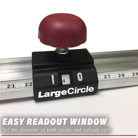 Milescraft 1219 circle guide kit universal compatibility with most routers.