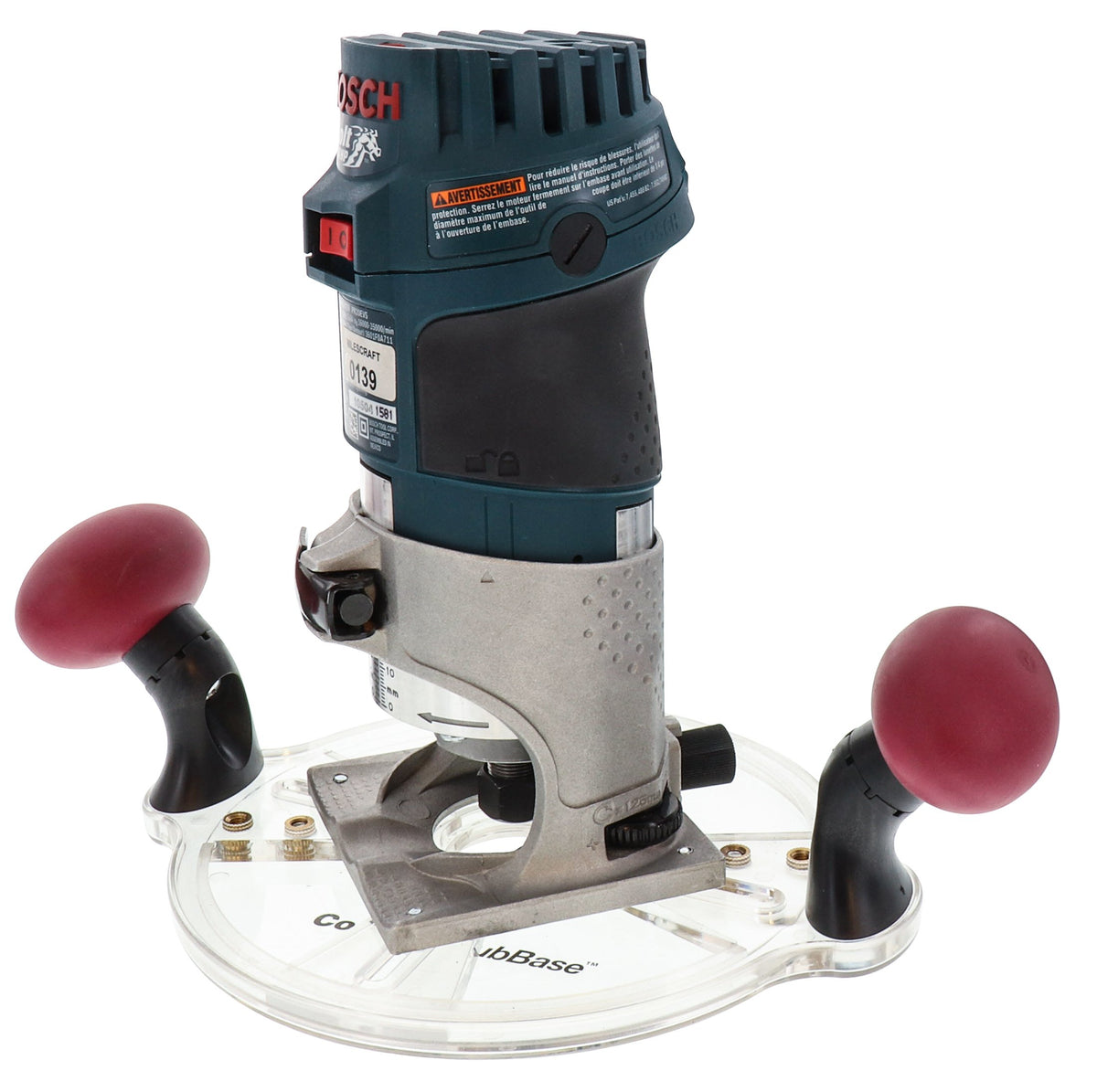 Milescraft 1225 Centering and universal mounting inserts simplify router setup.