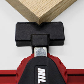 Milescraft 4030 with CamStops shows rear-edge support during clamping.