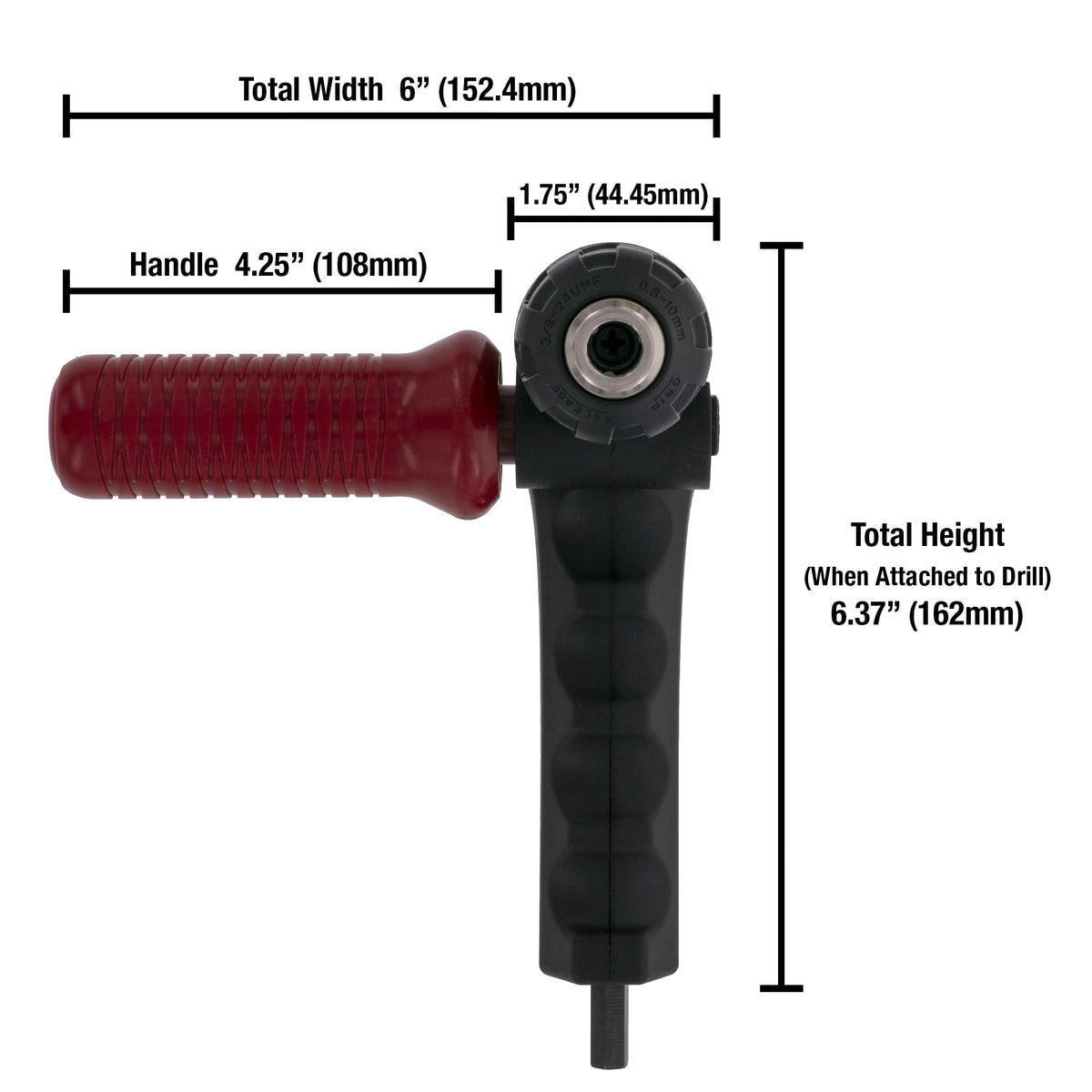Milescraft Drill90PLUS steel gears and bearings support durable performance