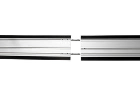 Milescraft extension rail connected to 1409 TrackSawGuide enabling precise long cuts on wide panels.