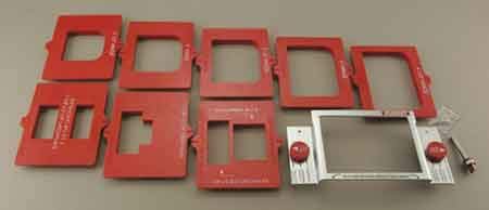 Milescraft HingeMate 300 latch plate mortise templates keep hardware centered