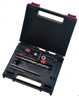 Milescraft PocketJig200 tight bushing-to-drill-fit reduces tear-out