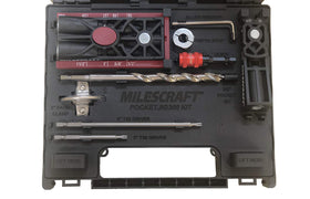 Milescraft PocketJig200XCJ face clamp closeup shows secure clamping