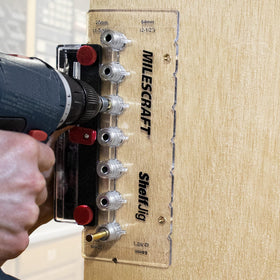 Milescraft ShelfJig 32mm spacing guide for standard shelving.