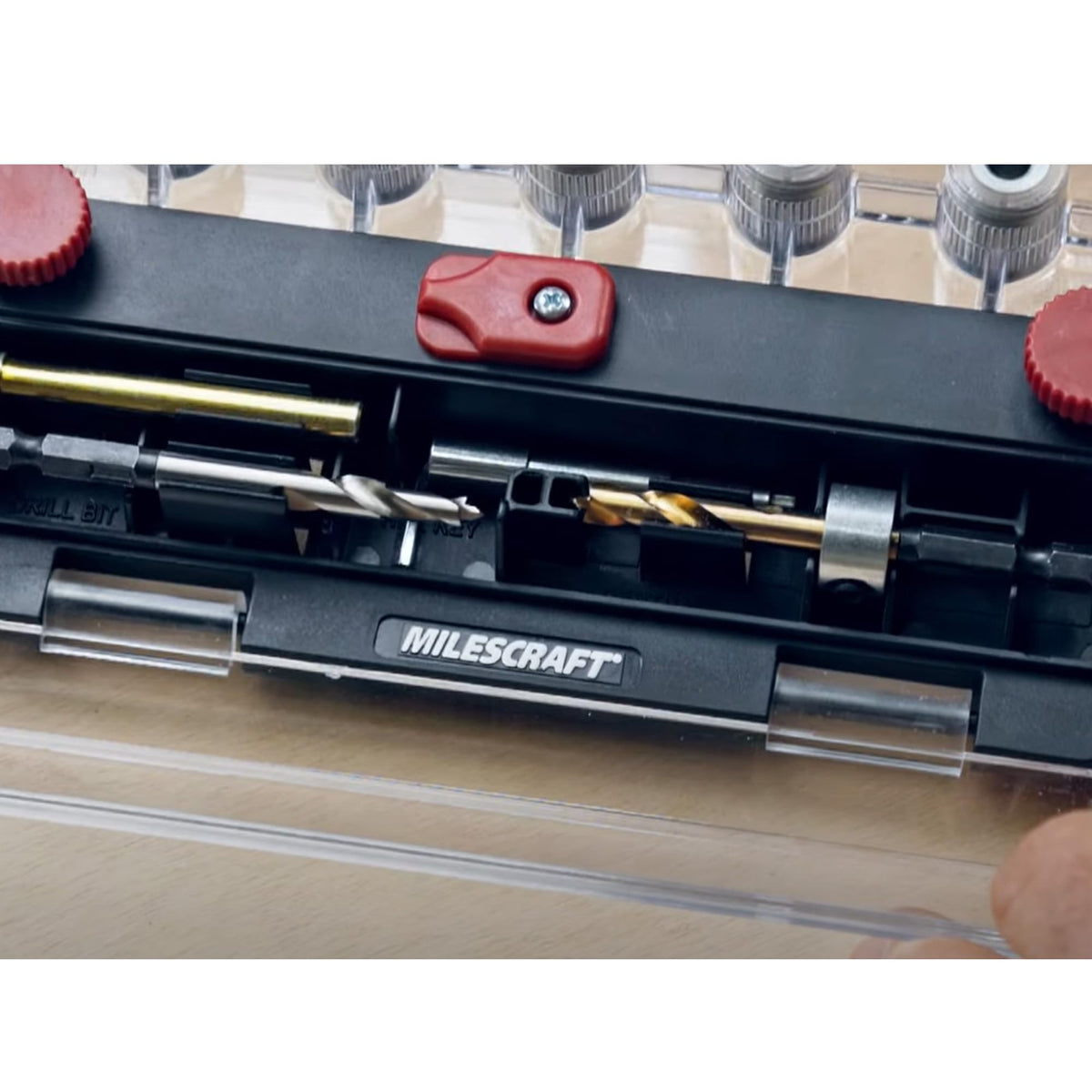 Milescraft ShelfJig centering notches simplify alignment.