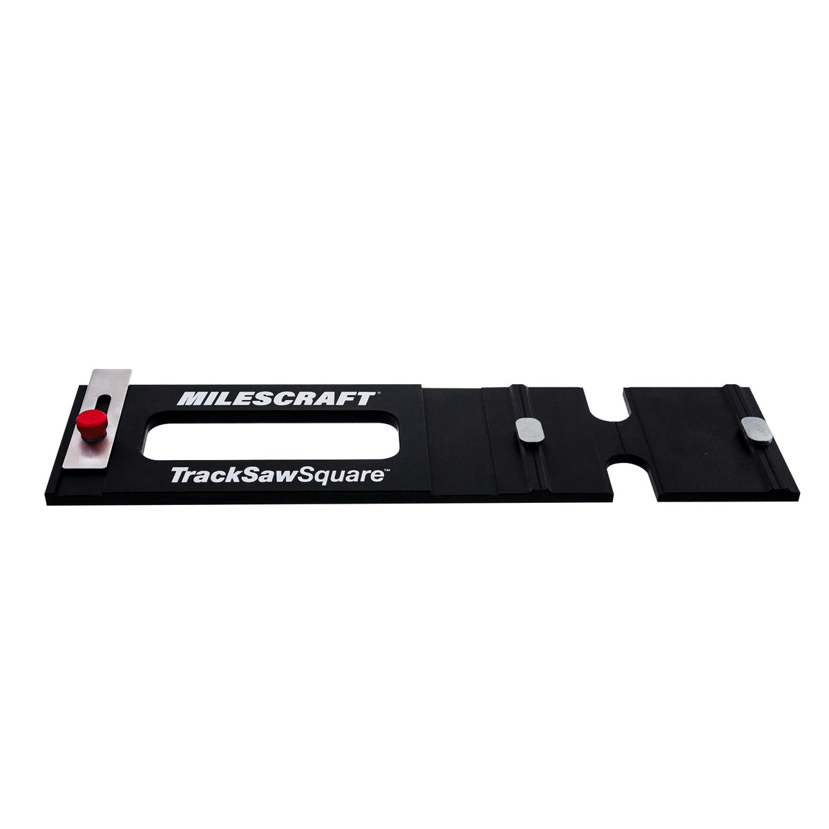 Milescraft TrackSawSquare sits flush on 1/2-inch boards for clean starts