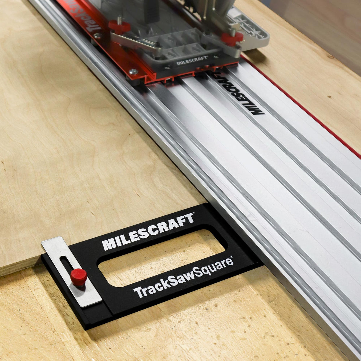 Recessed notches enable use with Milescraft TrackClamps for secure setups