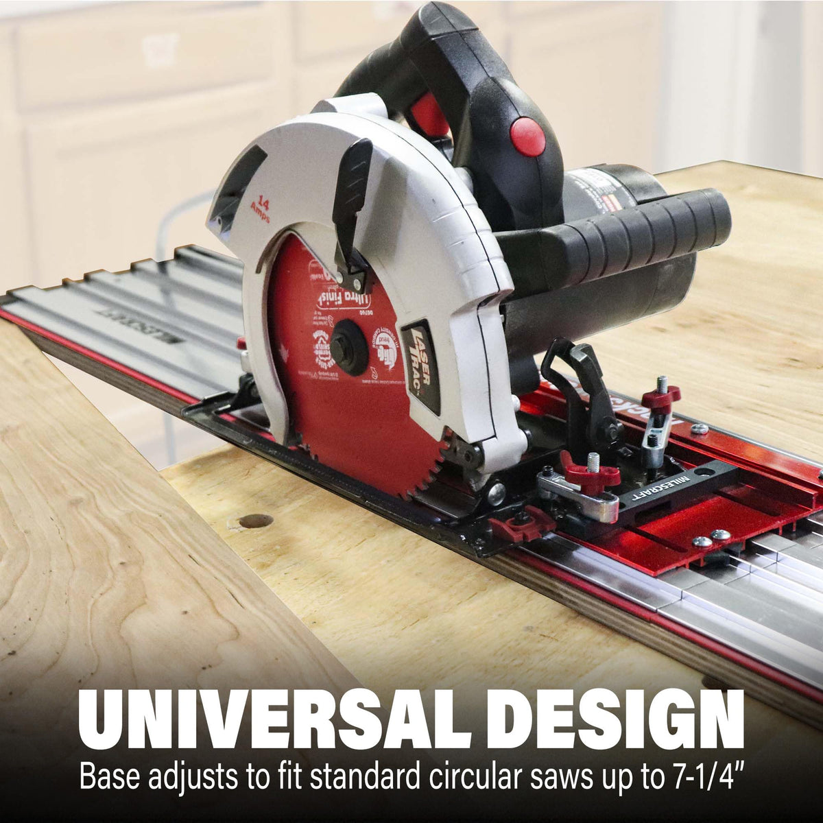 Milescraft rails with anti-friction pads for smooth glide.