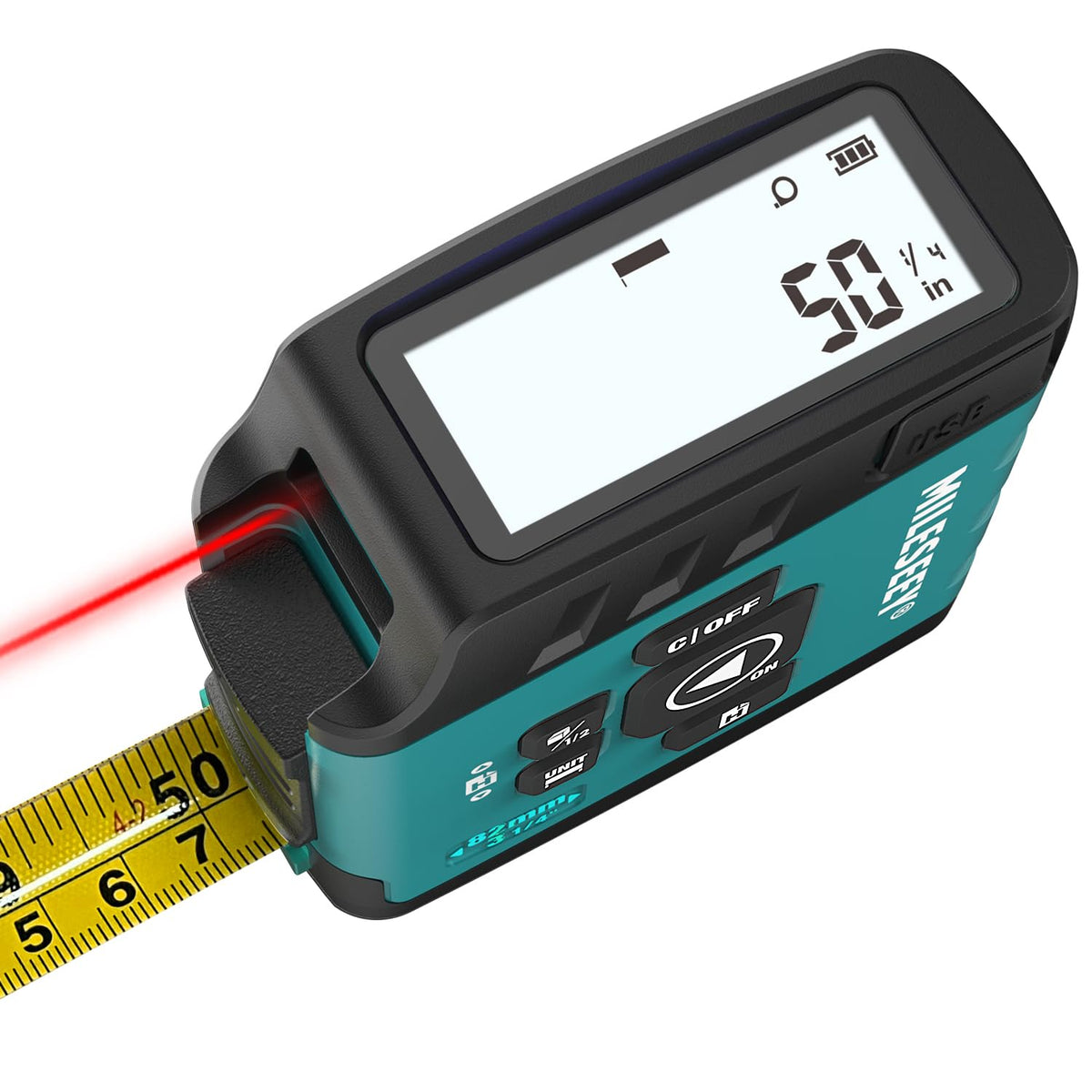 MiLESEEY DT20 front view shows a compact, portable measuring tool for on-site use