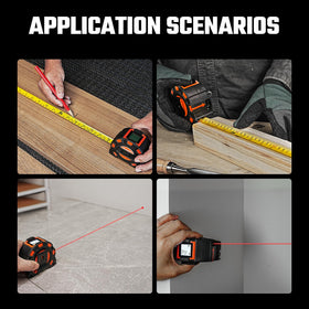 MiLESEEY dual-mode measurement supports Ft, Ft+in, and M configurations.