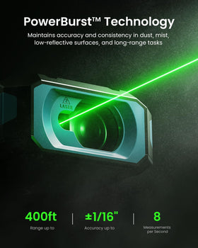 MiLESEEY S50 P2P mode enables precise two-point measurements from one position.
