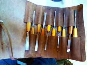 Militaria Stuffs Leather Tool Roll Dimensions 15.5 by 10 inches when opened