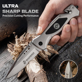 Military Gift Shop USMC knife seatbelt cutter for quick rescue access.