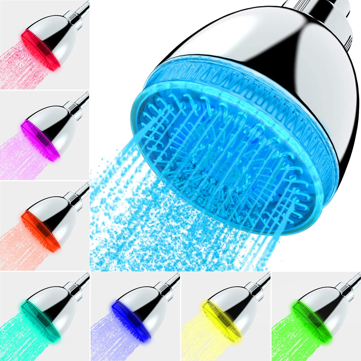 Milky House LED shower head with color-changing LEDs for mood-enhancing bath