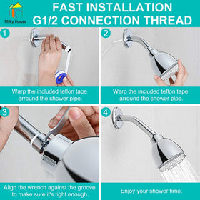 Milky House high-pressure rain shower with vibrant lighting