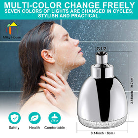 Milky House LED shower head self-cleaning nozzles reduce clogging and maintain flow