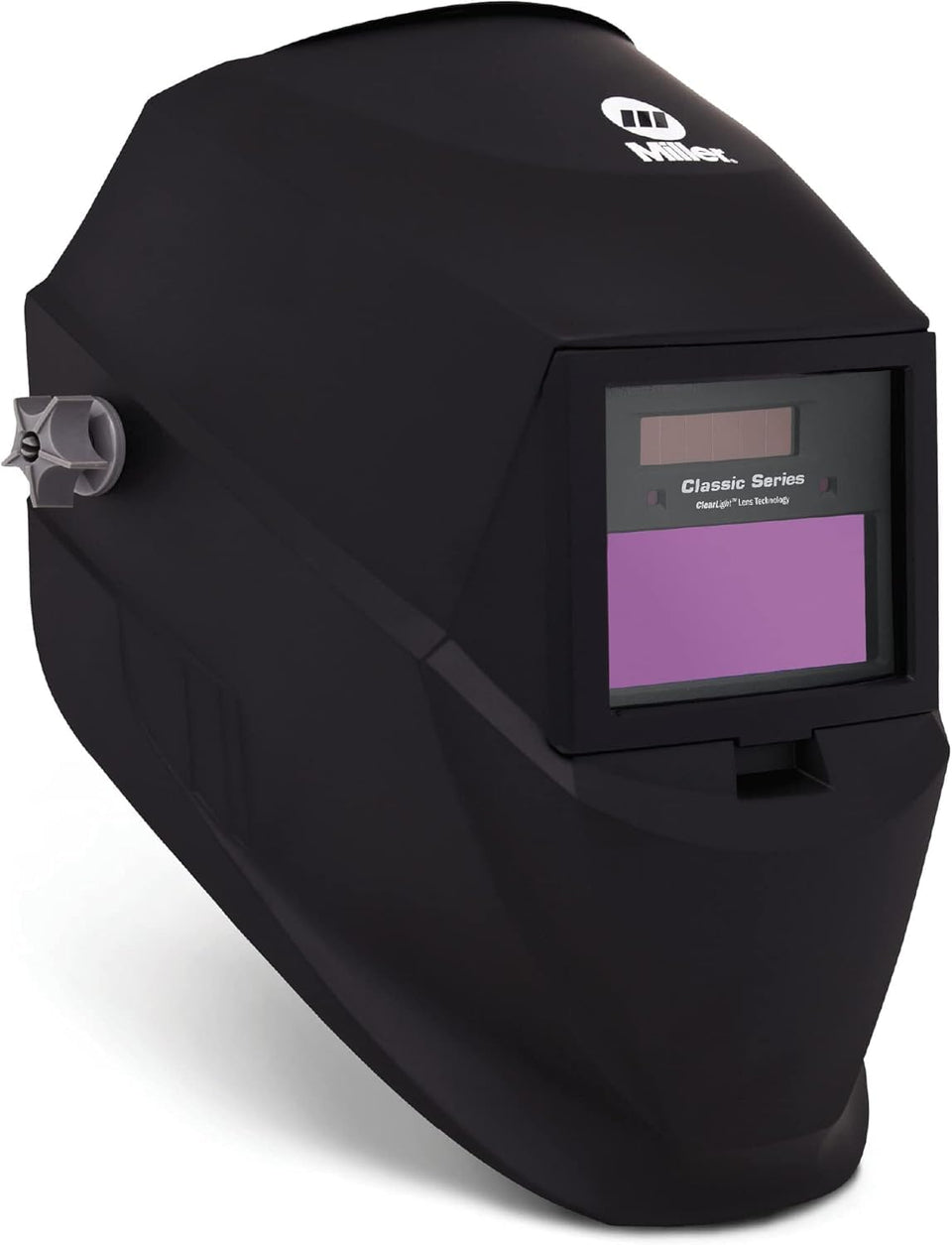 Miller Classic Series helmet front view showing design and fit for precise welding.