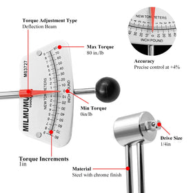 MILMUMU corrosion-resistant mirror-chrome finish on torque wrench for long life