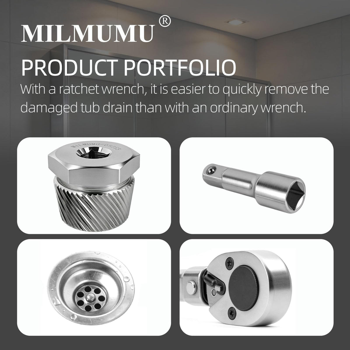 MILMUMU helical knurl design bites into the drain for steady extraction