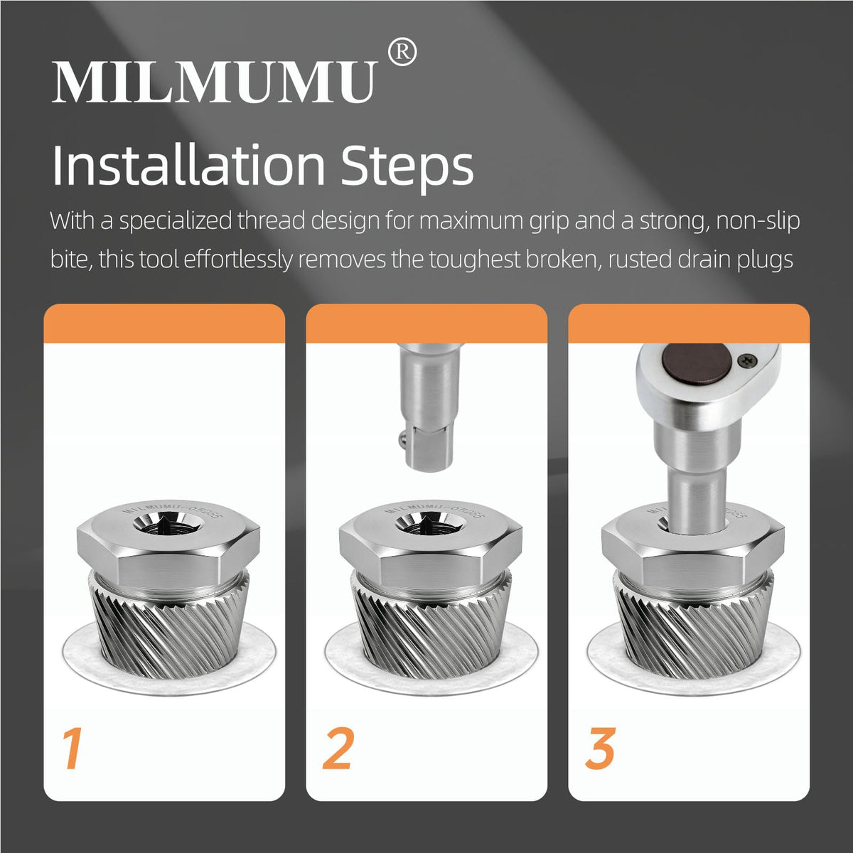 MILMUMU ratchet-drive extension demonstrates easy leverage with a standard wrench