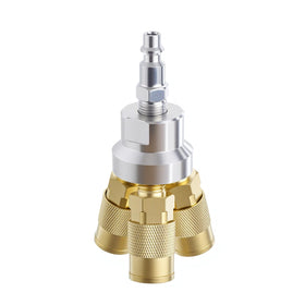Milosline 1/4-in 3-way air manifold with a durable brass body for versatile tool connections