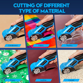 MILTNK cordless scissors LED light on enhances visibility during cuts.