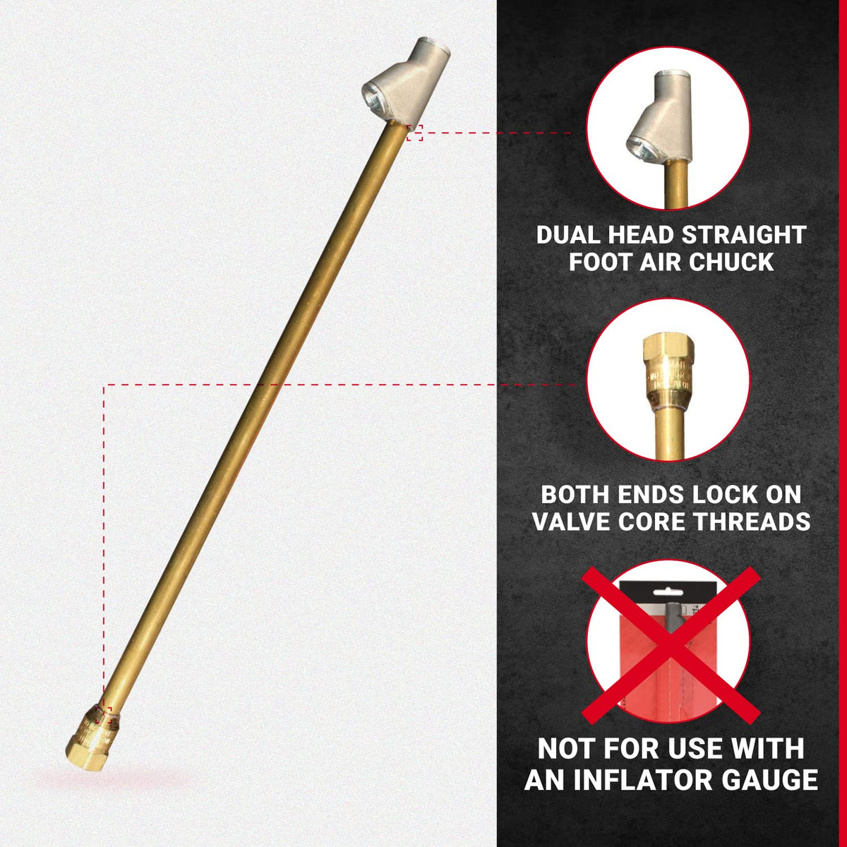 Milton 150 PSI capable air chuck handles higher pressure tasks.