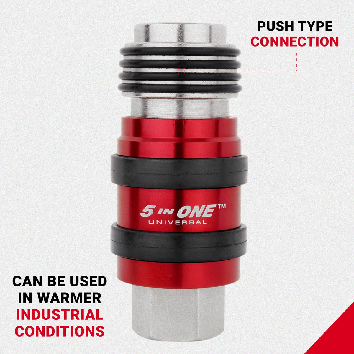 Milton 1750 red finish steel coupler ready for demanding workshops.