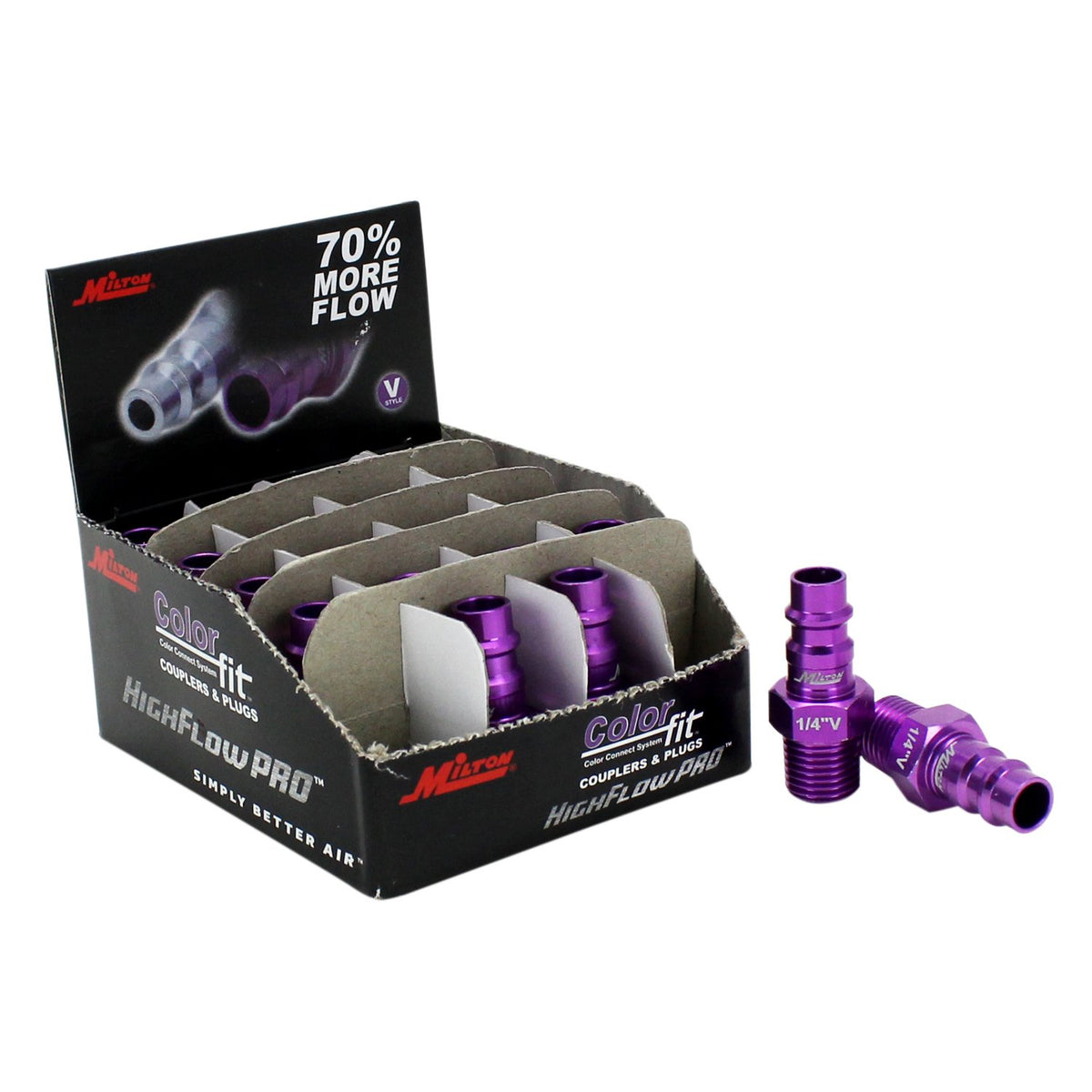 Milton ColorFit plug in use with air hose, demonstrates quick connect
