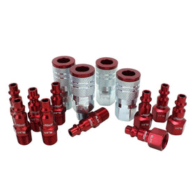 Milton ColorFit M-Style red coupler for secure quick connects.
