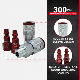 Milton ColorFit red plug illustrating color-coded line separation.