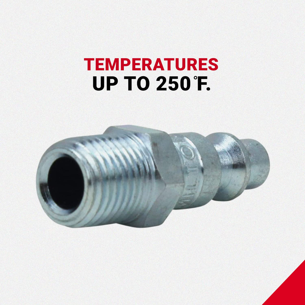 Milton S-210 FNPT coupler connection, easy push-to-connect feature.