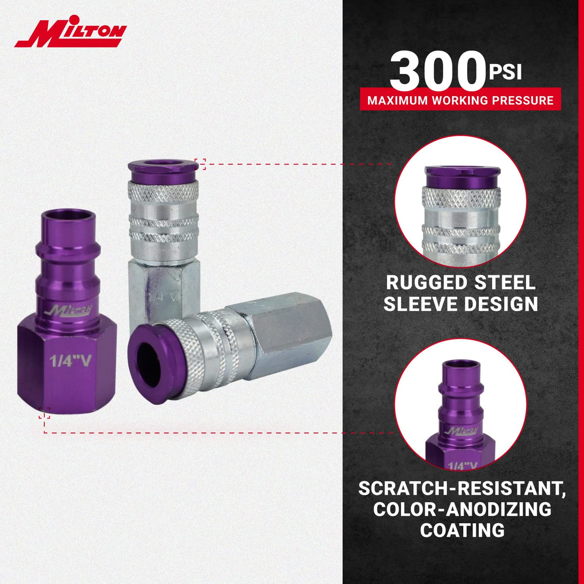 Milton S-314VKIT includes 4 female plugs for secure connections.