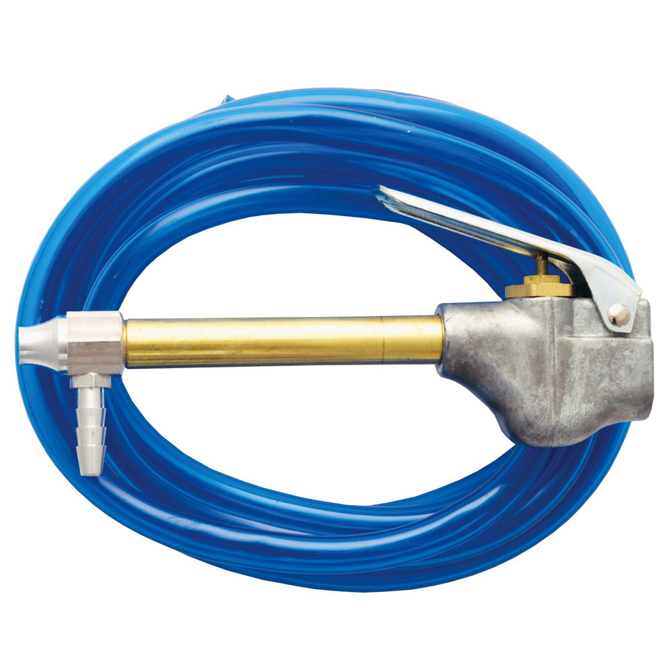 Milton siphon spray blow gun with hose tubing kit for liquids, ideal for degreasing engines.