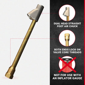 Milton dual-head with lock-on valve core threads ensuring secure seating