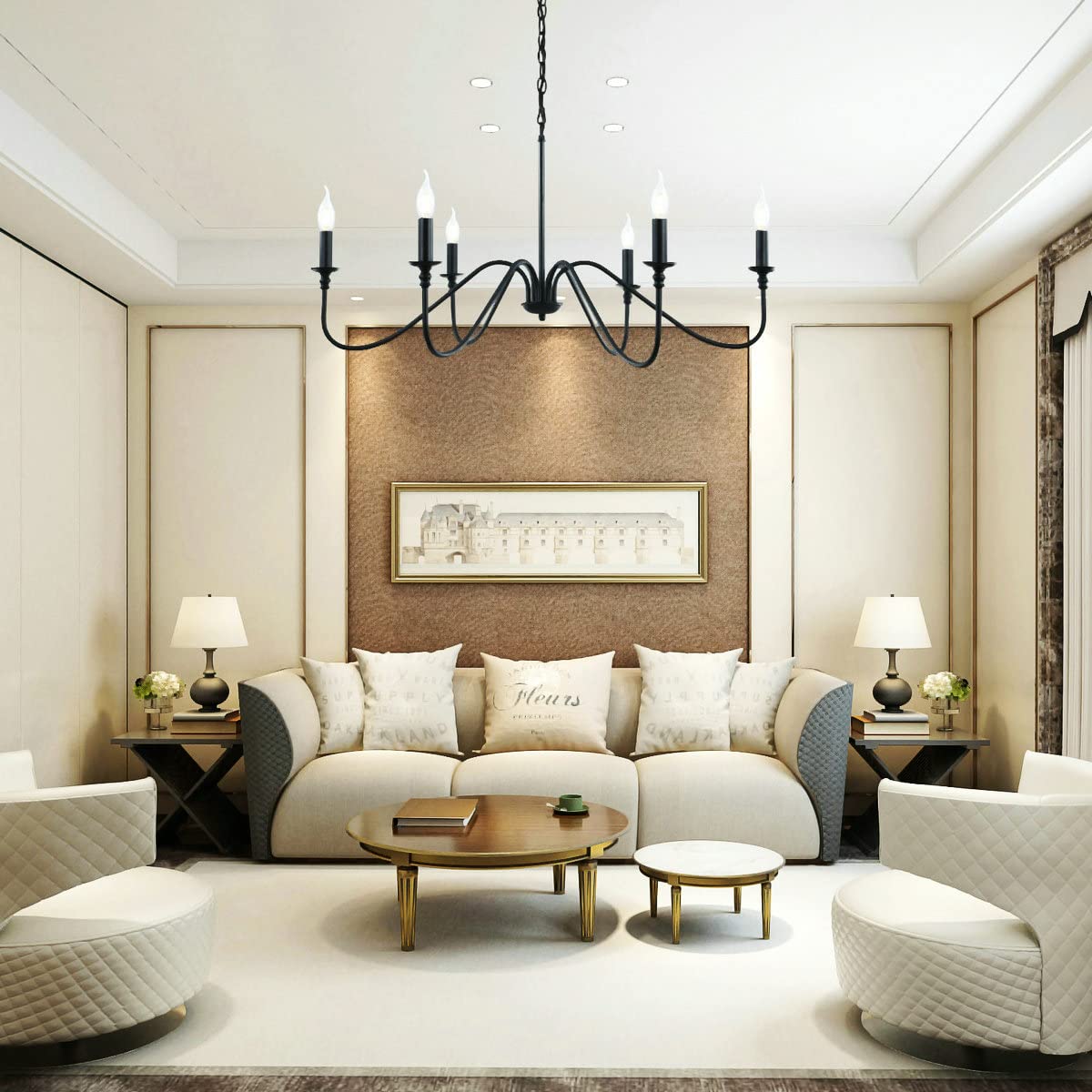 Miluolan E12 bulb socket chandelier compatible with LED and incandescent bulbs.