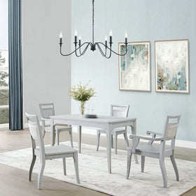 Miluolan farmhouse chandelier offering dimmable lighting for cozy evenings.