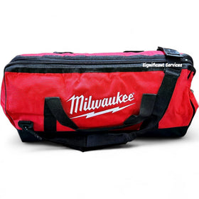 Milwaukee 22-inch heavy-duty canvas bag durable zippers protect gear during travel.